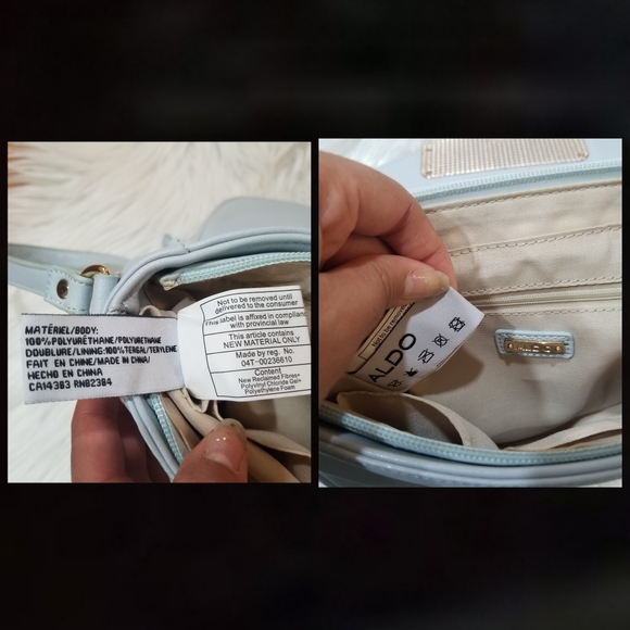 ALDO Crossbody Bag Color Baby Blue Adjustable Straps And Gold Hardware. - Picture 17 of 17